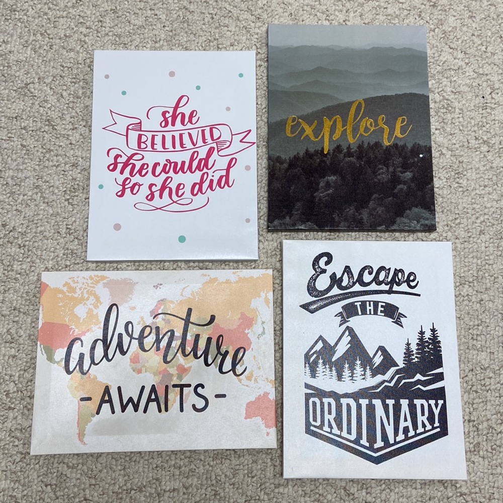 NEW Lot of 4 Travel Hippie Boho Hanging Wall Art Decor